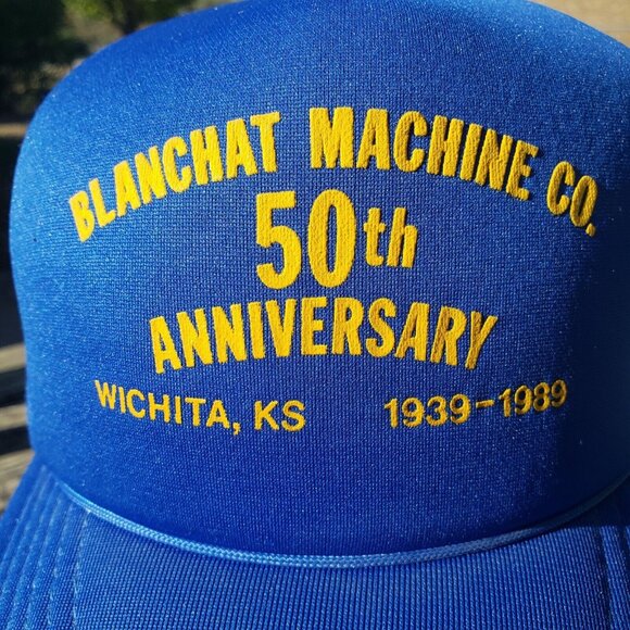 Vtg Blanchat Machine‎ 50tn Annv 1989 Blue Rope Snap Back Baseball Hat Cap - Picture 8 of 10